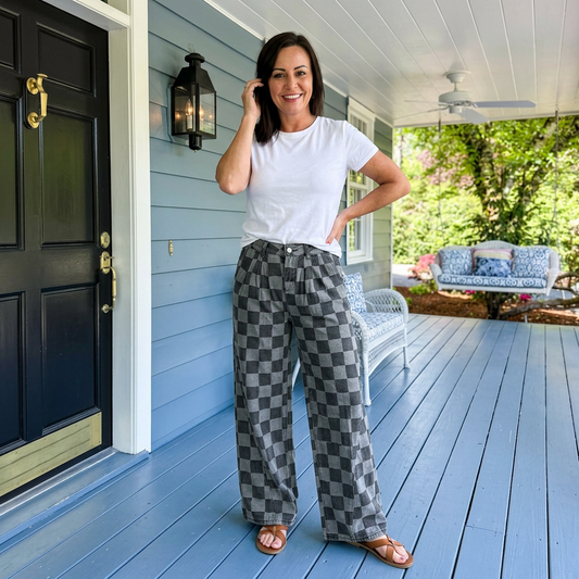 Black Diamond Checkmate Wide Leg Jeans