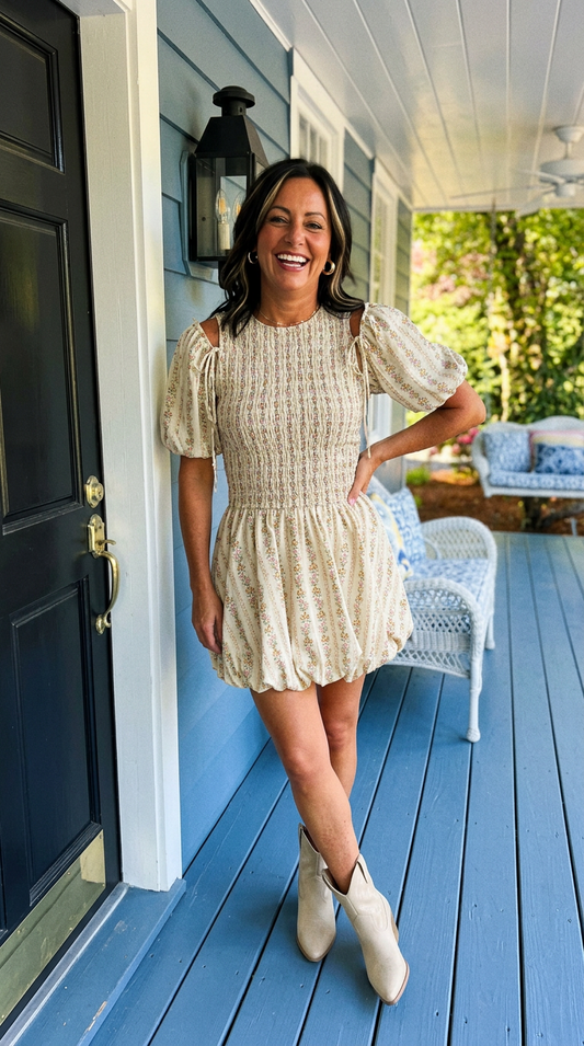 Bluegrass Sweetheart Smocked Mini Dress